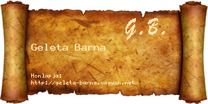 Geleta Barna névjegykártya