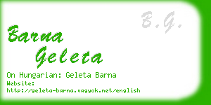 barna geleta business card